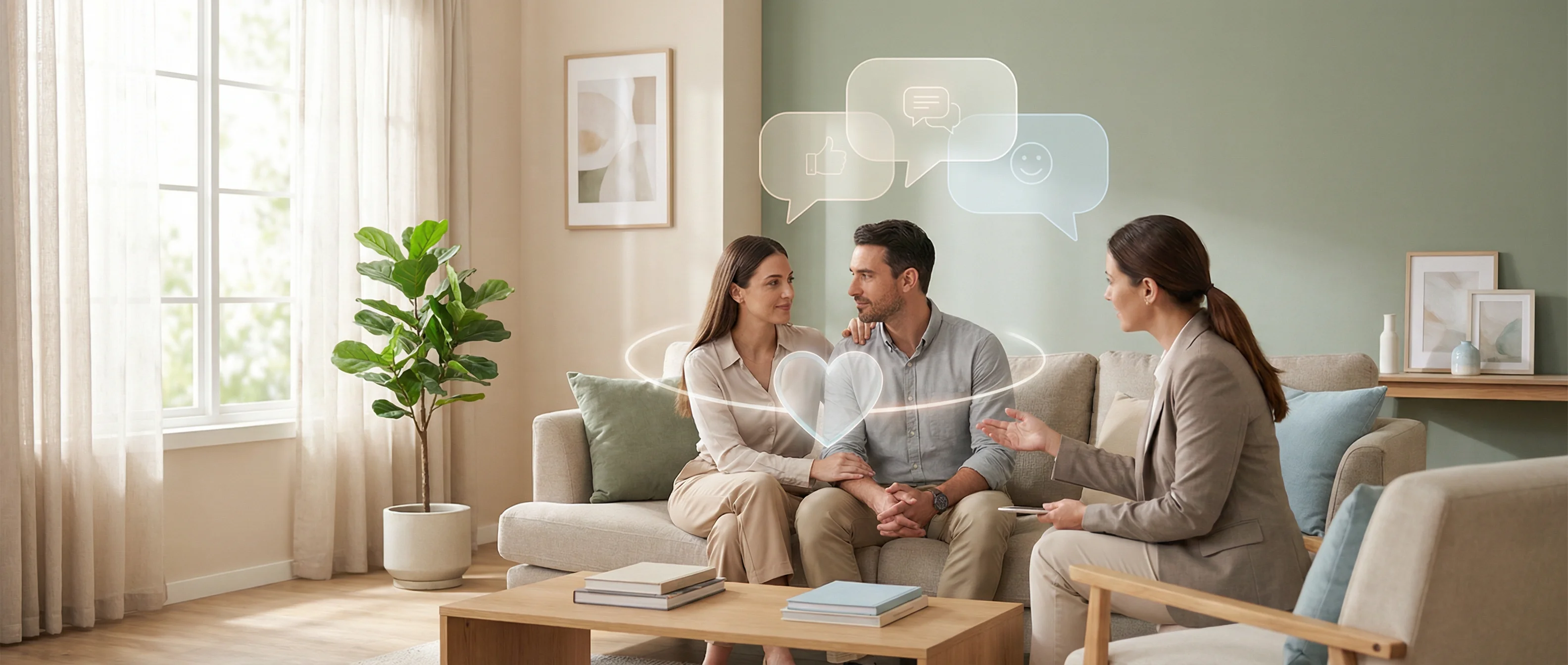 Therapy session showing the process of connection